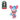 Pink toy figure with blue hat and scarf holding a gift, with packaging in the background
