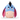 A cushion designed to resemble Eeyore from Winnie the Pooh, with a blue face, pink ears, and a sad expression.