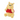 A flocked figurine of Winnie the Pooh wearing a red outfit, sitting and holding a bumble bee.