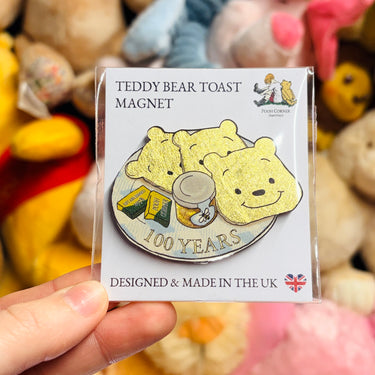 Teddy bear toast magnet in packaging