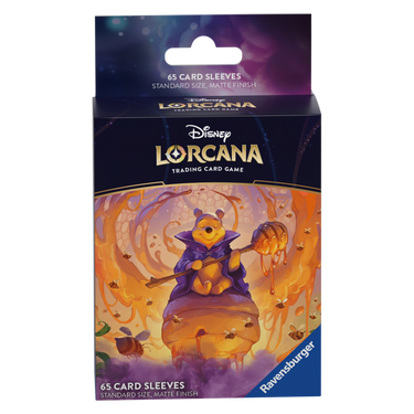 Pack of Disney Lorcana trading card game card sleeves with a character on a pumpkin.