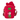 Red backpack with a cartoon character design and Disney Loungefly logo on a white background