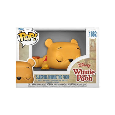 Funko Pop! vinyl figure of a sleeping Winnie the Pooh in packaging with Disney branding.