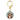 A round charm with a depiction of Tigger from Disney's Winnie the Pooh in orange and white colors, with a gold D-Ring and clip.