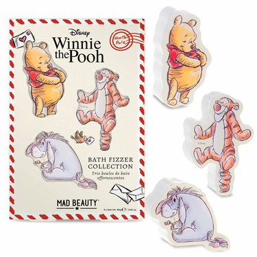 Winnie the Pooh bath fizzer collection packaging with characters on a white background