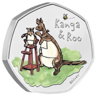 Coin featuring Kanga and Roo from Winnie the Pooh with a white background