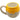 Mug with yellow rim and beige body featuring a small illustration on a white background