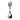 A stainless steel spork with a pewter Piglet figurine on the handle against a white background.