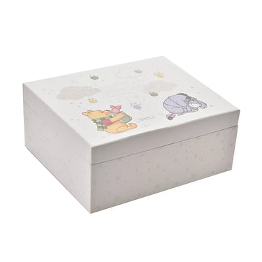 White decorative box with cartoon characters on a white background