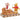 Figurines of a bear and a piglet on a decorative base with autumn leaves.
