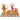 Statue of Winnie the Pooh and Piglet with autumn leaves on a white background