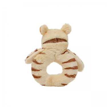 Plush toy with a ring and tiger design on a white background