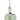 Green ceramic bell with wooden and white beads on a white background