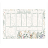 A Winnie the Pooh themed weekly planner desk pad with a floral pattern and spaces for writing daily activities, a to-do list, and notes.