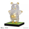 Translucent Pooh figure with gold accents on a green base, featuring the Beast Kingdom logo.