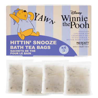 Pack of Hittin' Snooze Bath Tea Bags with Winnie the Pooh design on packaging