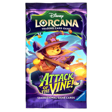 Disney Lorcana Attach of the Vine Booster Pack featuring Hunny Wizard Artwork