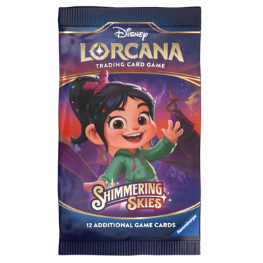 Disney Lorcana Shimmering Skies Booster Pack with Vanellope von Schweetz Artwork