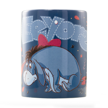 Mug with Eeyore character design on a white background