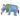 Decorative elephant ornament with a Santa hat and green scarf on a white background