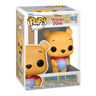 A Funko Pop! Winnie the Pooh figurine, featuring the character in a yellow outfit holding a blue cup, packaged in a window display box with the Disney logo and the number 1512.