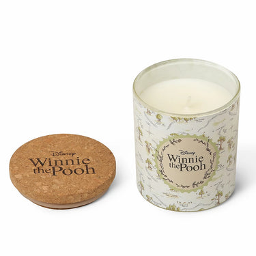 Winnie the Pooh candle with cork lid on a white background