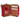 Open brown wallet with red interior and snowflake design on a white background