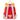 Red backpack with yellow bear ears and a heart design on a white background