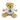 A plush teddy bear with a white hoodie featuring the Pooh Corner logo.