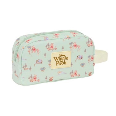 Patterned lunch bad with 'Winnie the Pooh' branding on a white background