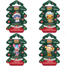 Four Funko Pocket Pop! Disney figures in Christmas-themed packaging on a white background.
