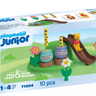 Playmobil Junior Winnie the Pooh toy set packaging with characters and elements.