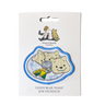 Teddy bear toast sew on patch with Pooh Corner branding on packaging