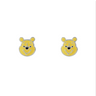 Yellow Winnie the Pooh earrings on a white background