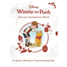 Book cover of 'Winnie the Pooh: Tales from Hundred-Acre Wood' with a boy and Pooh bear illustration.