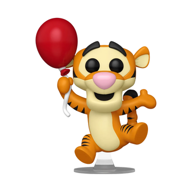 Animated character figurine with a red balloon on a white background