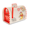 Winnie the Pooh bath and body set packaging with a red and white letter box design.