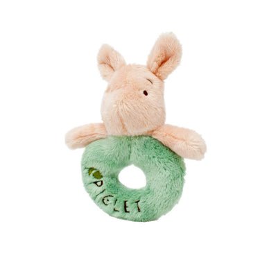Plush toy ring with a piglet design on a white background