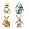 Four plush toys resembling characters from a children's storybook on a white background