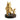 Gold and bronze statue of a bear and cub on a black base