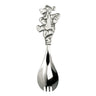 A stainless steel spork with a pewter handle shaped like the character Tigger from Winnie the Pooh.